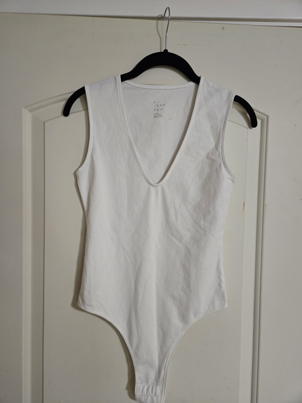 a new day White Sleeveless V-Neck Bodysuit